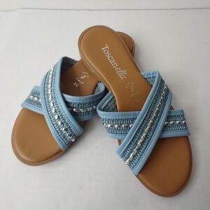 Toscanella Italy Blue Flats (NEVER WORN)